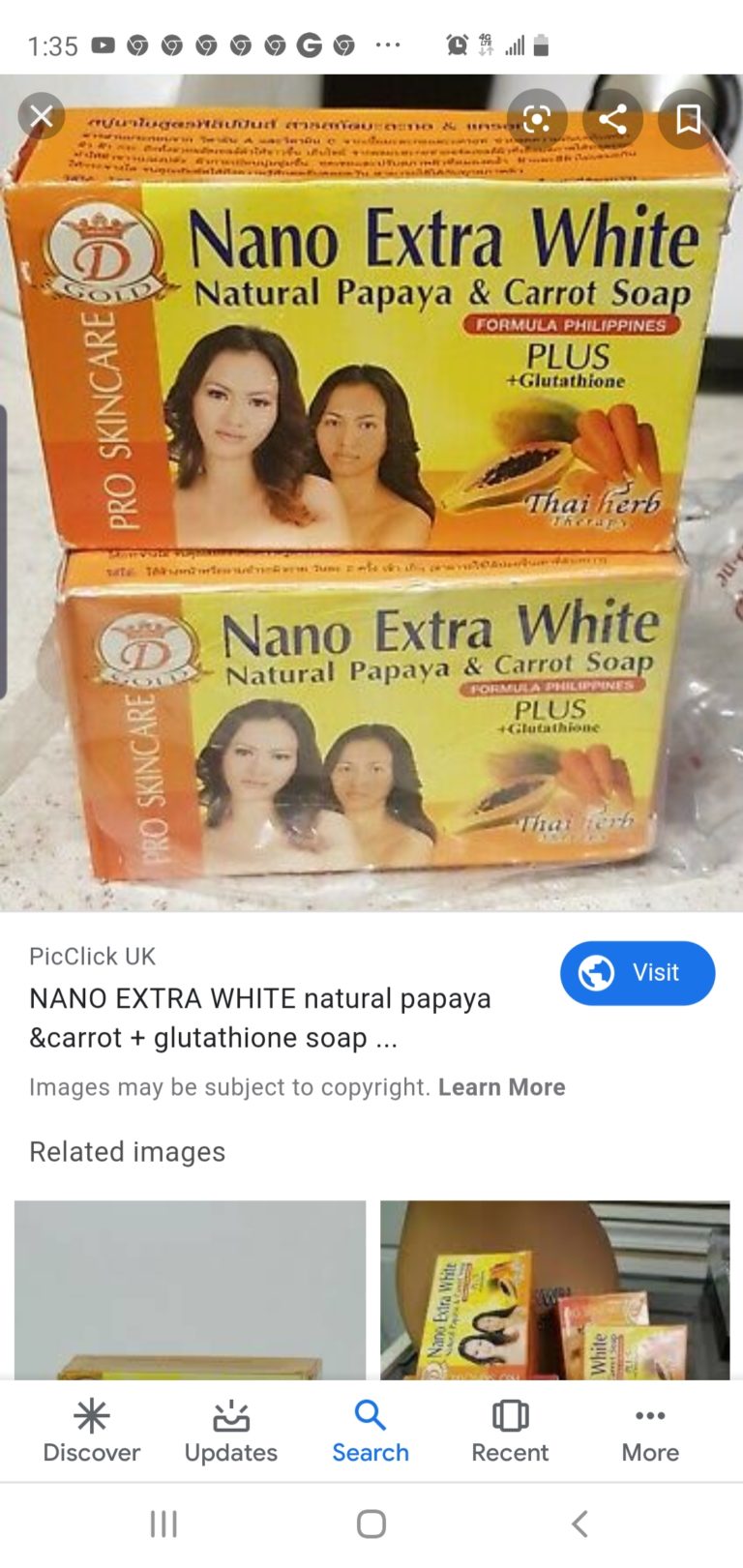 Nano Extra White Natural papaya & carrot soap Original Whitening Saop