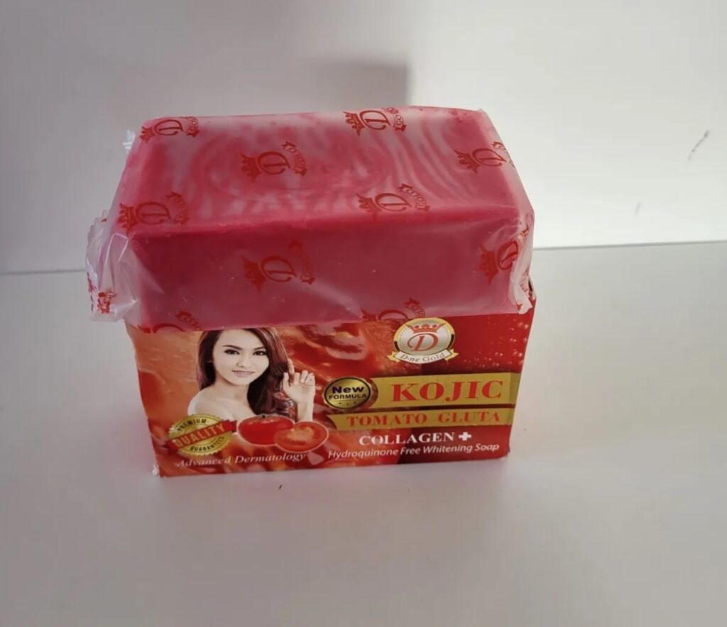 Savon Kojic Gluta Collagen - Parfum Fraise, Rose, Neuf, Pour Corps Et Mains