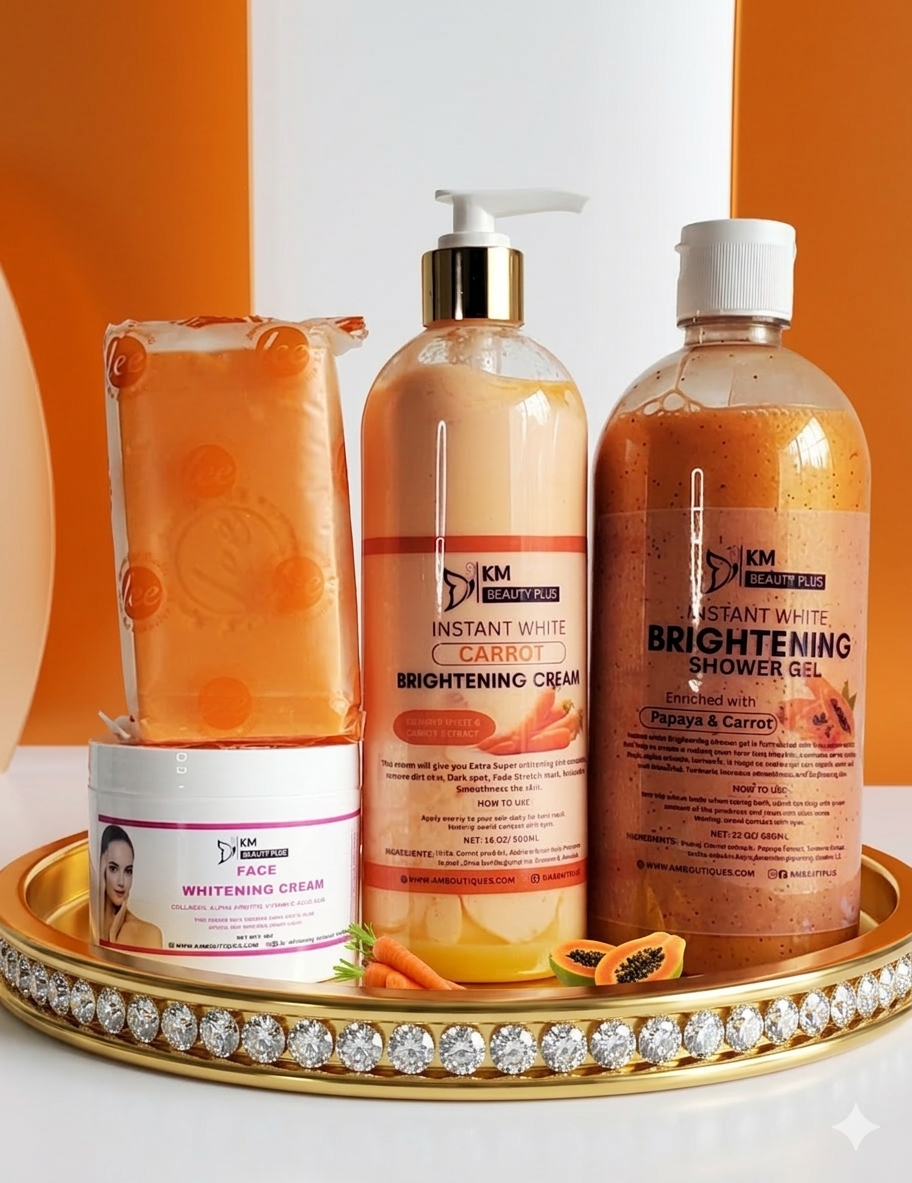 Strong Brightening Carrot EXTRACT  & Papaya Set.