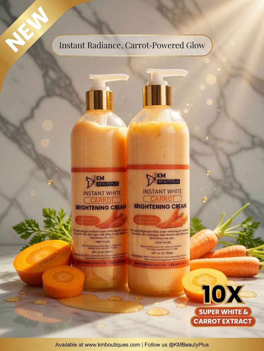 1x Strong Brightening Carrot Body Cream UP To 10shades